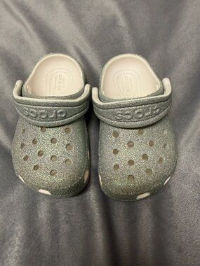 CROCS Kids Glitter Clog - Silver Sparkle